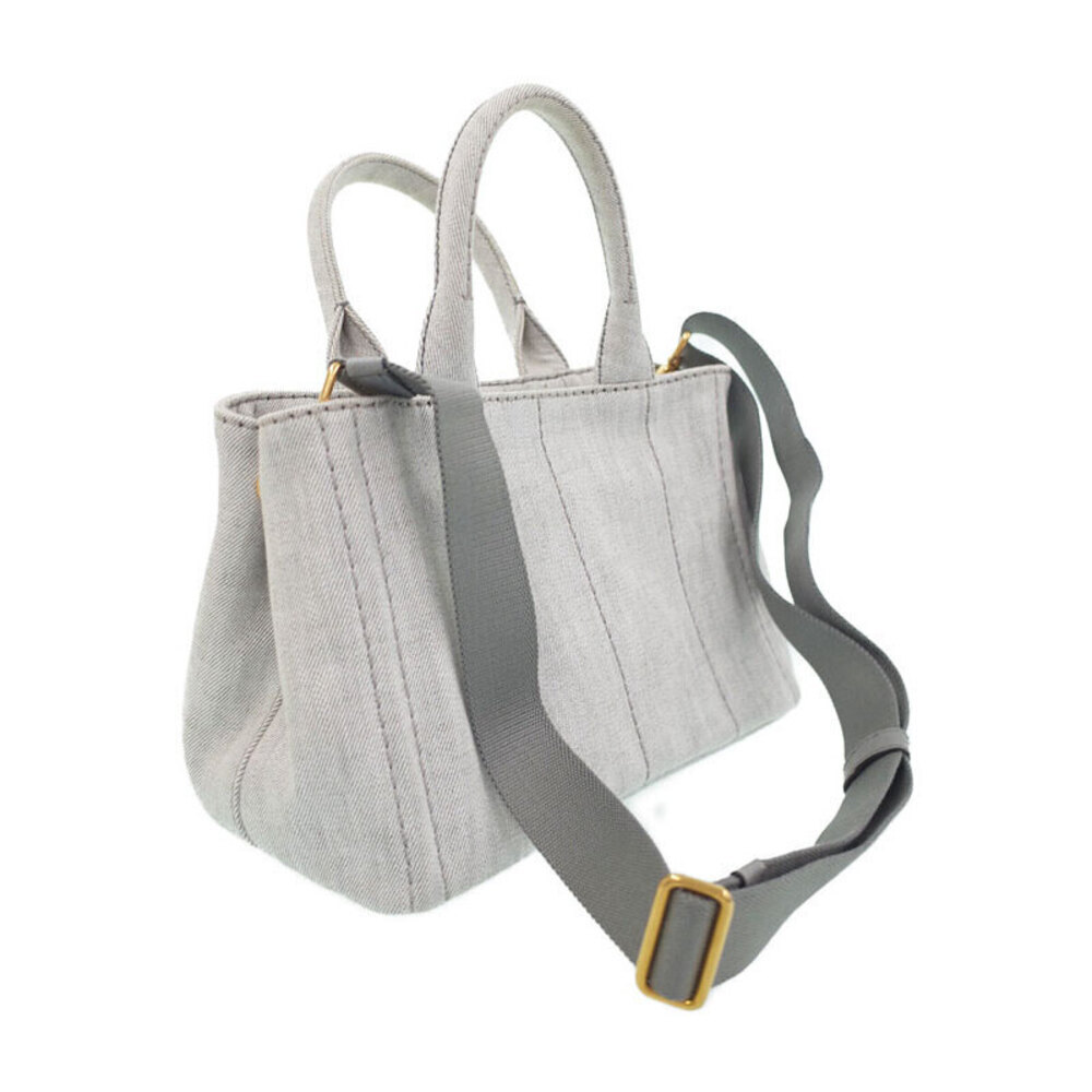 Prada canvas top Gray 2way Canapa handles Tote handbag
